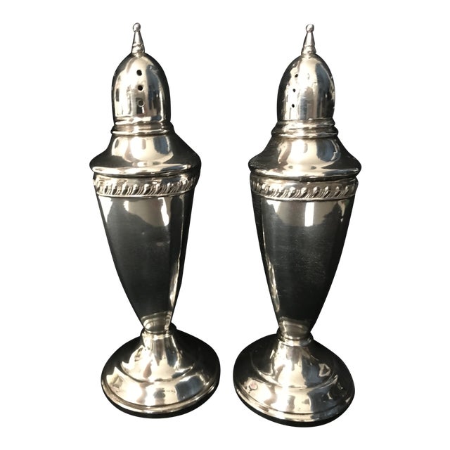 Vintage, Weighted Sterling Silver Large Pepper and Salt Shakers Chairish