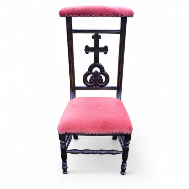 French Monastery Prayer Chair with Gothic Cross, 1880-1890 For Sale - Image 16 of 16