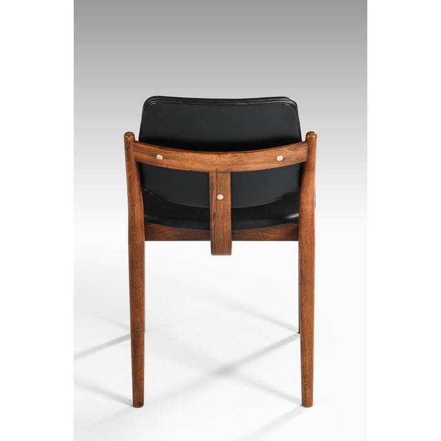Dining Chairs in Leather and Rosewood attributed to Arne Vodder, 1960s, Set of 6 For Sale - Image 9 of 12