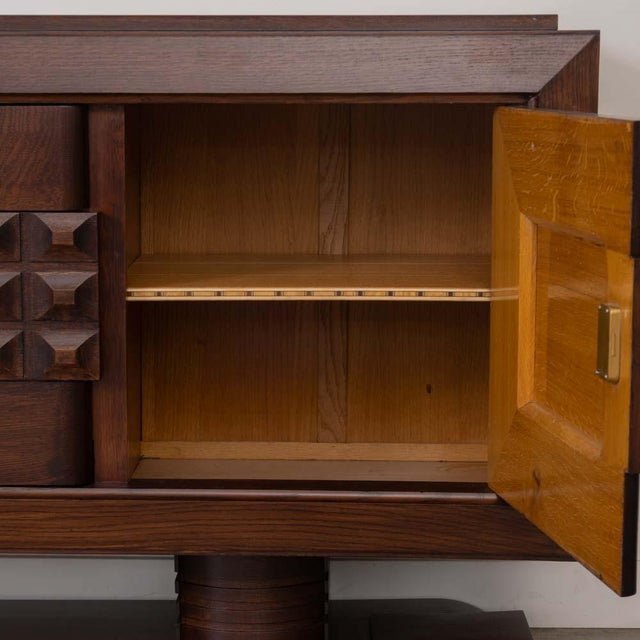 1940s French Carved Wood Sideboard by Charles Dudouyt, Attributed For Sale - Image 15 of 17