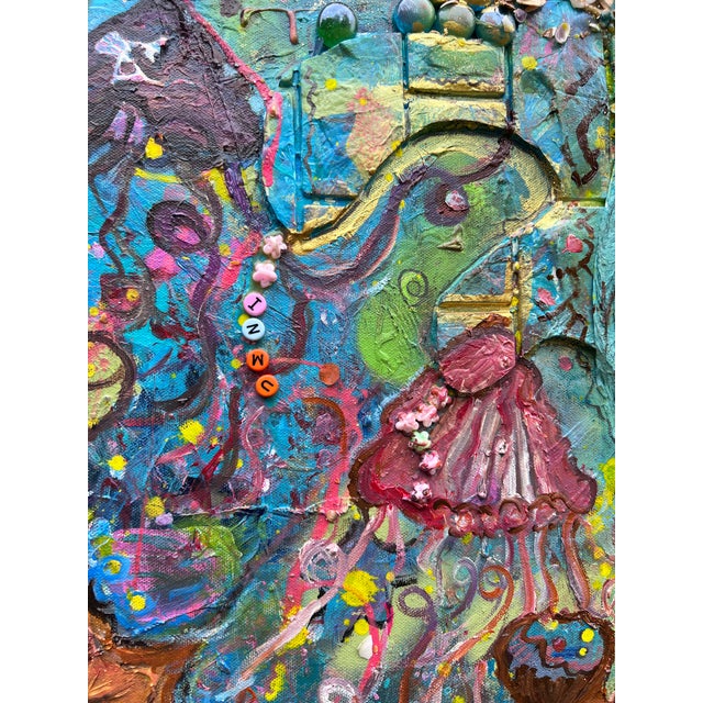 Paint Large Textured Mixed Media Painting by Serg Graff – "Magic Fish" – Coa Included For Sale - Image 7 of 8
