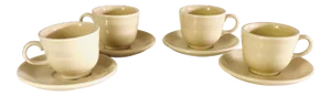Vintage Fiesta Light Yellow Cups & Saucers S/4