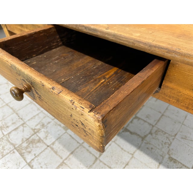 Kitchen Dining Table or Desk with 3 Drawers and Tapered Legs, 1890s For Sale - Image 6 of 17
