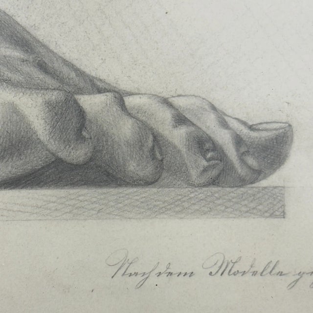 F. Mucke, Pencil Drawing Feet, 1802, Pencil and Paper For Sale - Image 3 of 12