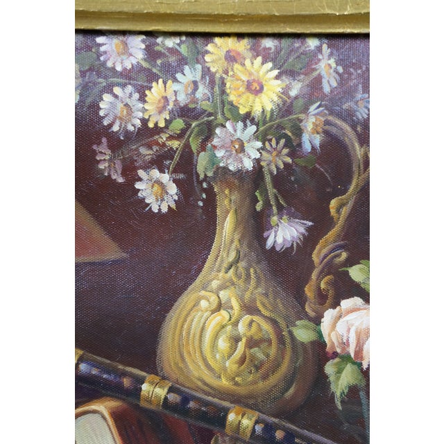 Late 20th Century Ease Still Life Oil Painting After William Michael Harnett Music Instrument's For Sale - Image 4 of 11