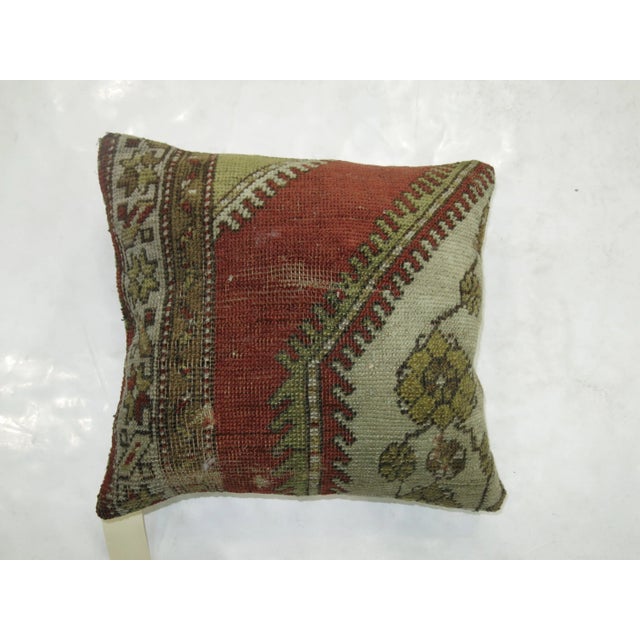 Mid-Century Modern Vintage Turkish Rug Pillow For Sale - Image 3 of 3