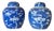 Vintage Asian Antique Blue and White Ginger Jars- A Pair For Sale