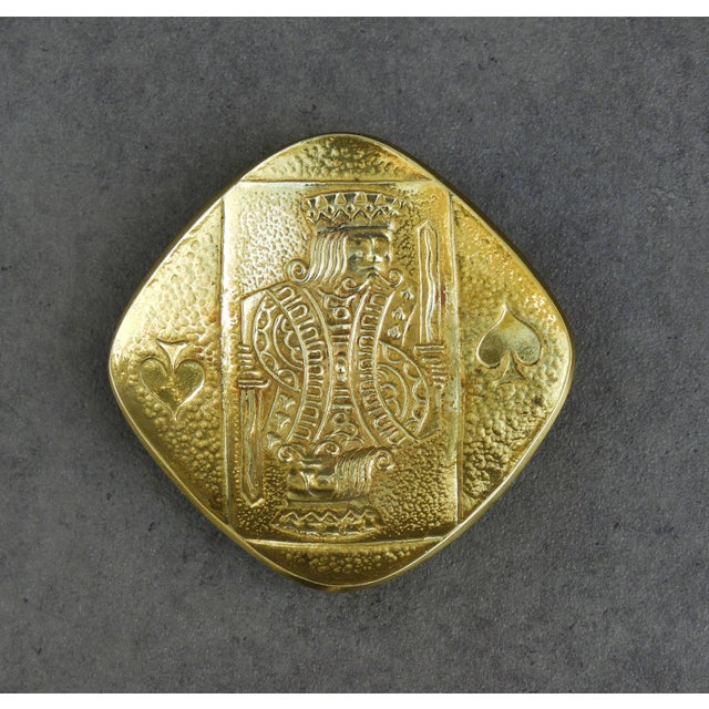Gold Art Deco Bronze King Playing Card Trays by Max Le Verrier, 1930s, Set of 4 For Sale - Image 8 of 11