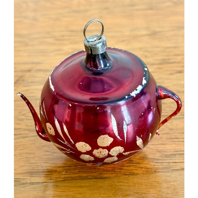 Early 20th Century Antique Victorian Mercury Glass Teapot Ornament For Sale - Image 5 of 6