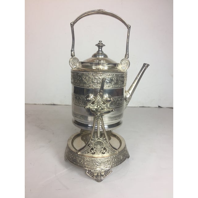 Antique Victorian SilverPlated Tea Kettle on Stand Chairish