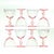 Petal pink wine glasses, set of 8. A delicate set of mid-century petal pink translucent stemmed wine glasses. Height: 5.5"...