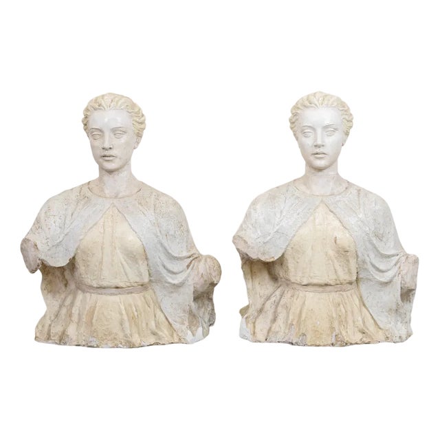 Women in Plaster, 1930s, Set of 2 For Sale