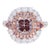 Gia Certified Radiant Cut Fancy Dark Brown Pink Diamond and Diamond Halo Ring Size 6.5 For Sale