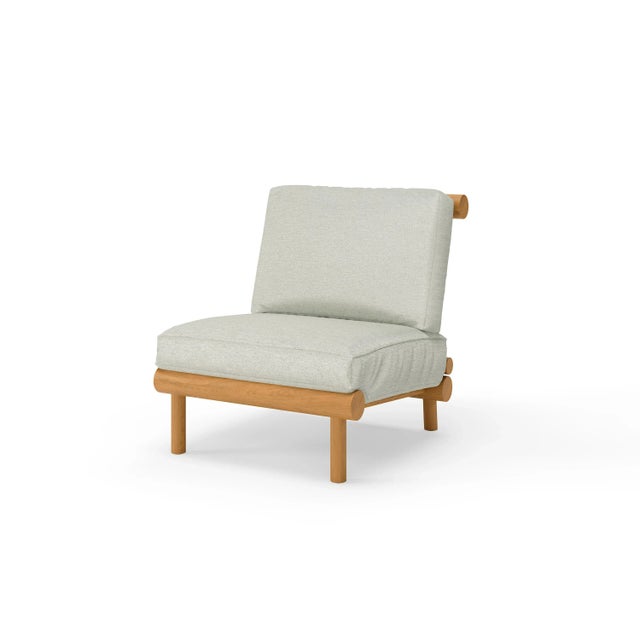 The Rishon Lounge Chair – Classic Cushion Edition offers a softer take on modern luxury, pairing our sculptural teak frame...