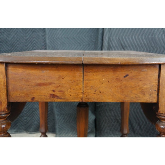 Brown Antique 19th Century Victorian Mahogany Drop Leaf Oval Dining Table Console For Sale - Image 8 of 18