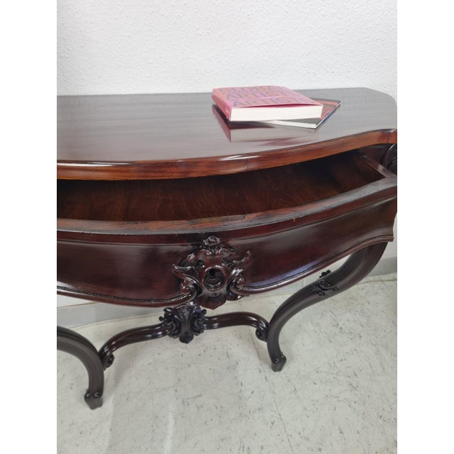 Wood Baroque Console Table, 1890s For Sale - Image 7 of 17
