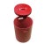 2020s Leather Vinyl Cover Red Round Bucket Container Box Large For Sale - Image 5 of 6