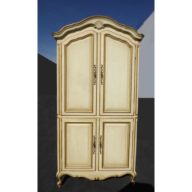 Vintage Drexel French Provincial Off-White & Gold Armoire ...