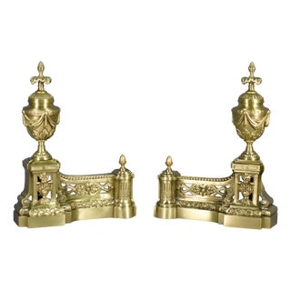 Napoleon III French Fire Dogs in Bronze, 19th Century, Set of 2 For Sale