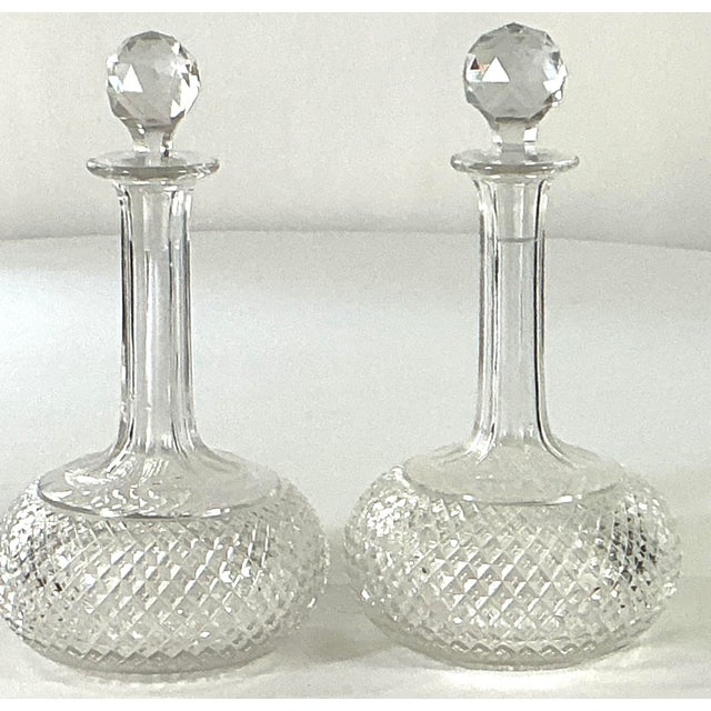 Glass Late 19th Century ABP-diamond Cut, Faceted, Decanters – A Pair For Sale - Image 7 of 11