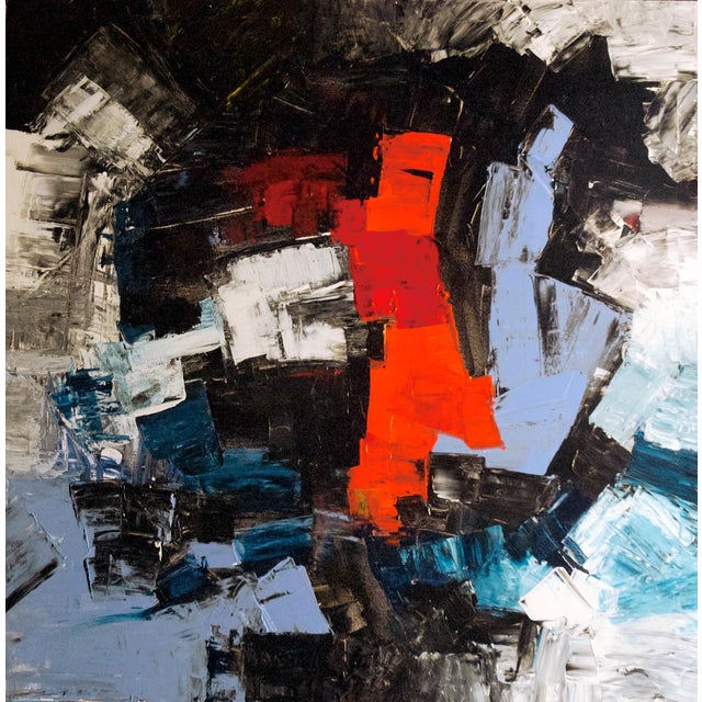 The Stairs — Abstract Original Painting, Acrylic on Canvas, 36 × 36 In, Square Format For Sale