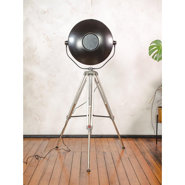 Vintage Industrial Black Hospital Operating Lamp on Bilora Tripod, 1980s For Sale - Image 4 of 18