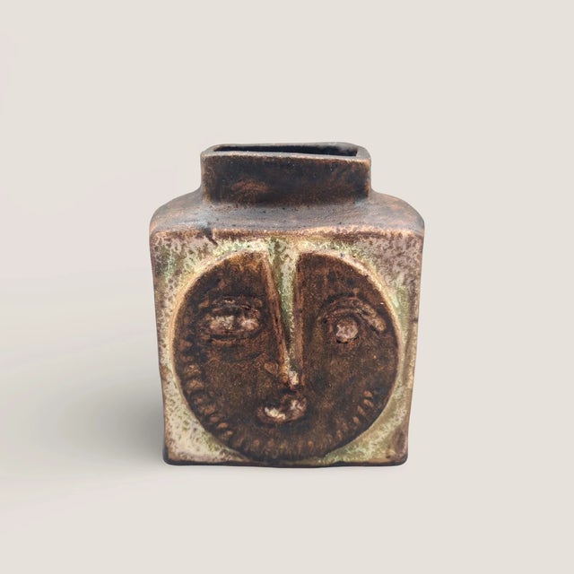 1960s Ceramic Vase with Face Motif by Helmut Schäffenacker, Germany, 1960s For Sale - Image 5 of 18