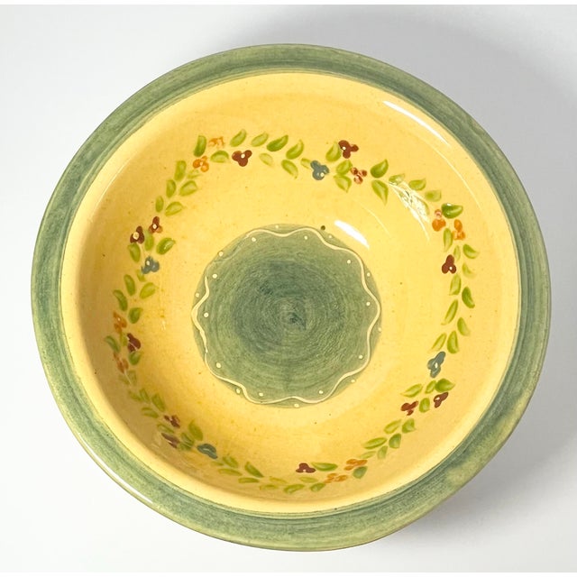 Terre e Provence Yellow & Green Large Earthenware Serving Bowl 12” Excellent condition. No chips, cracks, or fleabites....