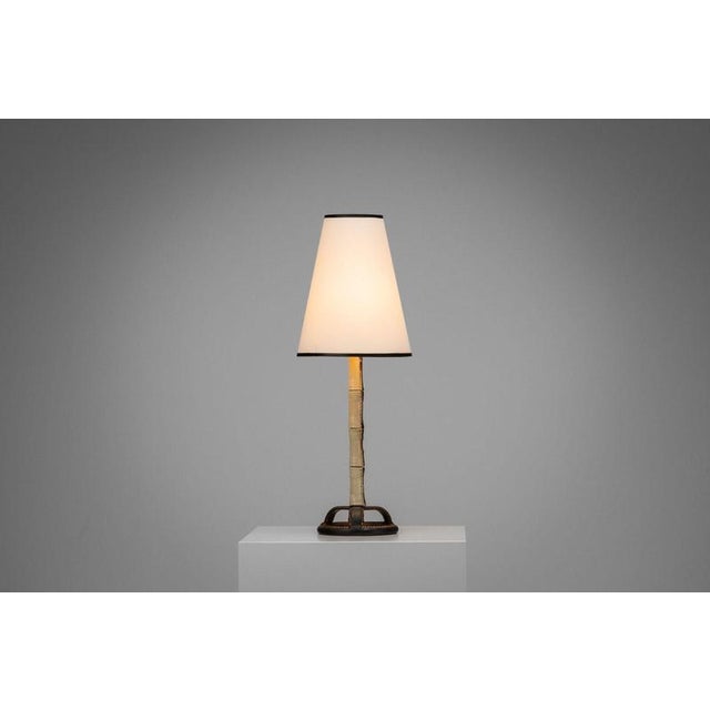 1950s Leather Table Lamp by Jacques Adnet, France, 1950 For Sale - Image 5 of 13
