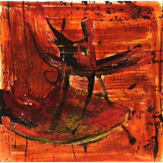 C. Heino, Vibrant Red and Orange Modern Abstract For Sale