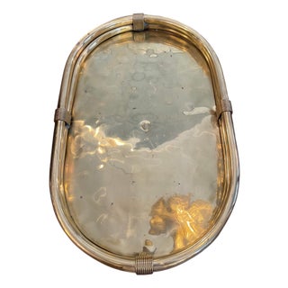 Large Oval Brass Tray, 1970s For Sale
