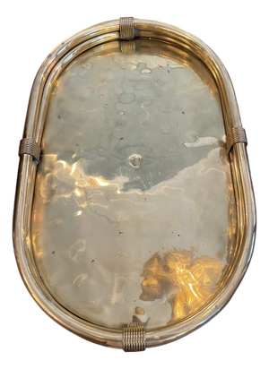 Large Oval Brass Tray, 1970s