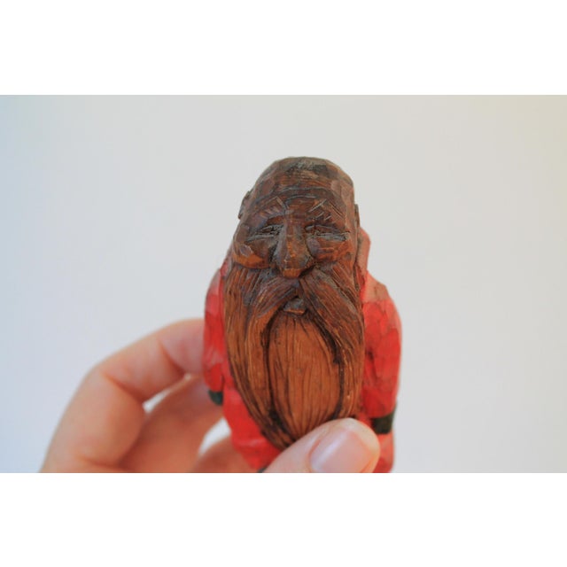 Red Vintage Hand Carved Wood Folk Art Figurines S/6 For Sale - Image 8 of 14