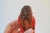 Red Vintage Hand Carved Wood Folk Art Figurines S/6 For Sale - Image 8 of 14