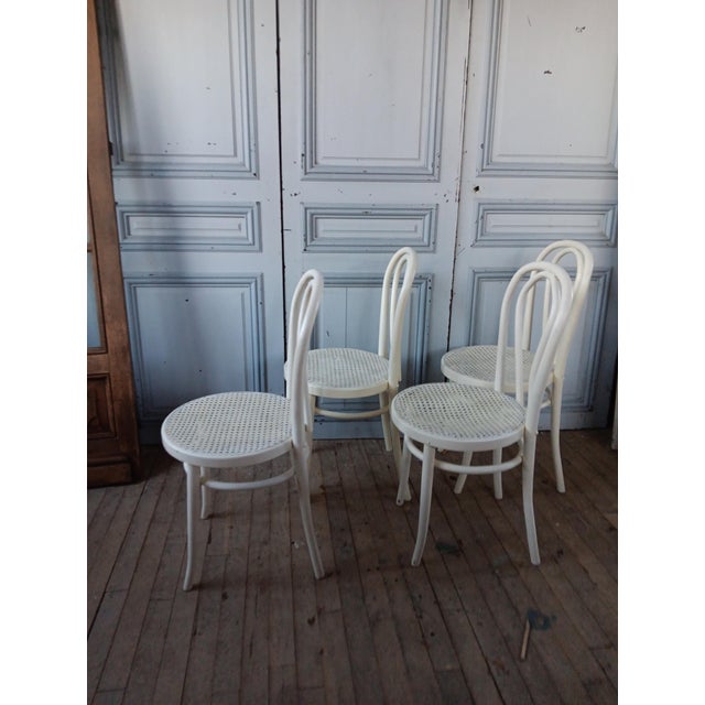 Vintage White Bistro Chairs, 1930s, Set of 4 For Sale - Image 3 of 18