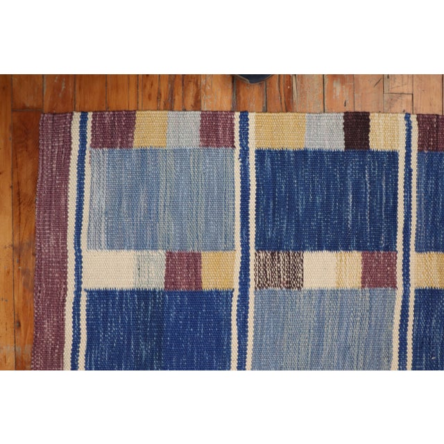 Textile Vintage Scandinavian Kilim - 3' x 3'7" For Sale - Image 7 of 9
