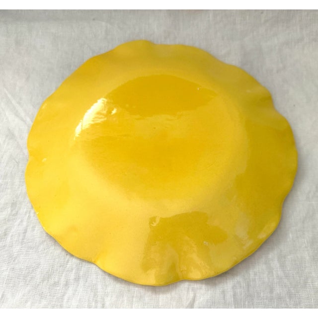 Vintage Metlox Yellow Lotus Leaf Chop Plate, great for mixing and matching with other leaf or cabbage leaf colors for a...