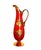 Mid 20th Century Bohemian Hand-Enameled Cased Glass Pitcher & Goblet Set With Ornate Gold Overlay - 7 pcsc For Sale - Image 4 of 11