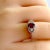 Red Oval Burma Ruby Half Moon Diamonds 2.20 Carat Eighteen Karat White Gold Ring Size 6 For Sale - Image 8 of 10