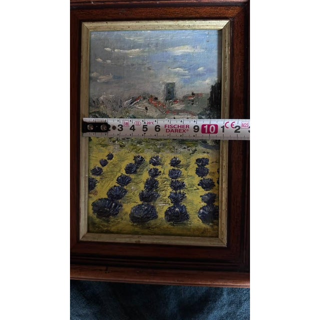 A little piece of Provence to fall in love with! This charming original French oil painting captures rows of blooming...