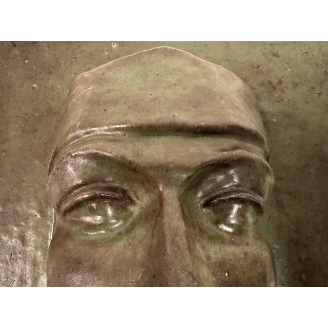 Mid-Century Studio Pottery Face Plaque For Sale - Image 6 of 8