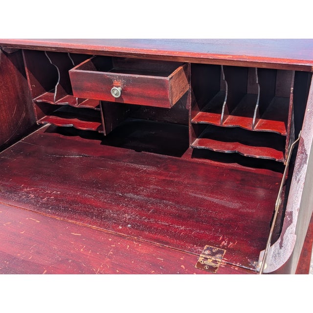 Early 20th Century Louis XVI Style Secretary Slant Top Drop Front Petite Desk For Sale - Image 12 of 12