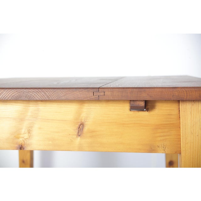 Folk Art Table and Chairs in Oak and Spruce Wood, 1920s, Set of 5 For Sale - Image 11 of 18