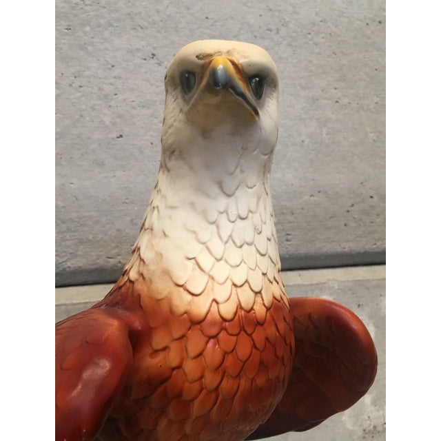 Terra Cotta 20th Century Large Italian Glazed Terra Cotta Eagle For Sale - Image 8 of 12