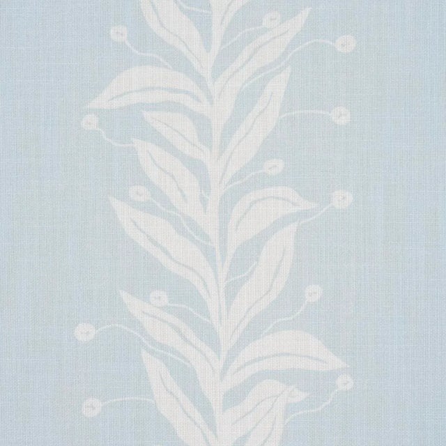 Schumacher SAMPLE - Schumacher x Marian Mcevoy Tendril Stripe Indoor/Outdoor Fabric In Sky For Sale - Image 4 of 4