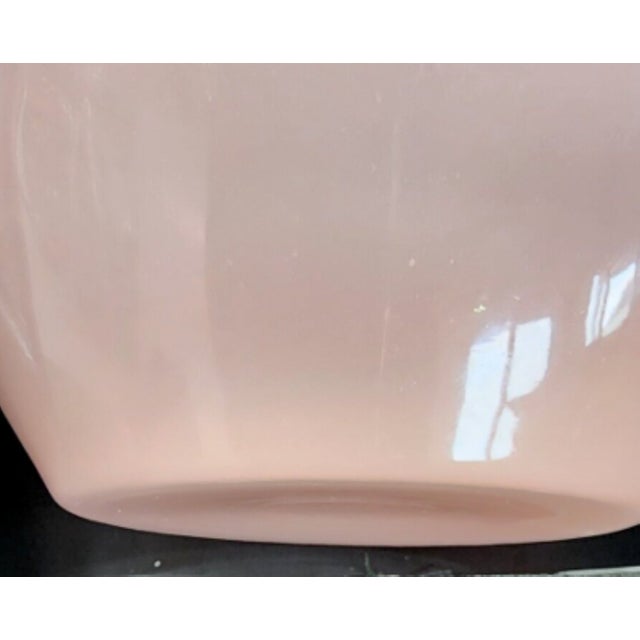 Antique Pink French Opaline Glass Pitcher, Applied Black Glass Handle For Sale - Image 11 of 11