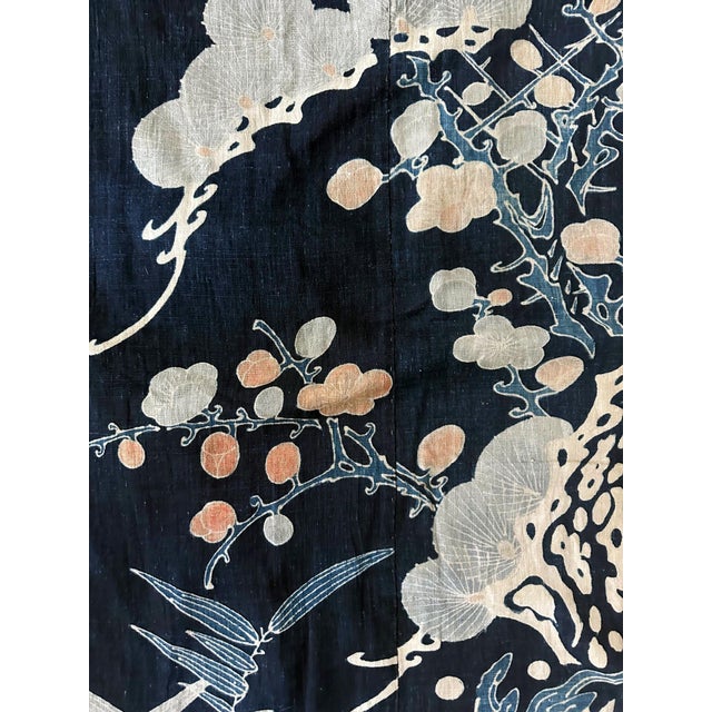 Blue Antique Large Japanese Futon Cover with Resist Yuzen Dye For Sale - Image 8 of 18
