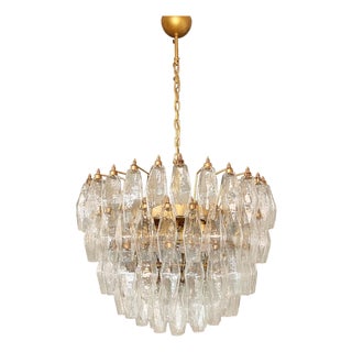 Mid-Century Modern Murano Glass Poliedri Chandelier – 111 Handblown Elements For Sale