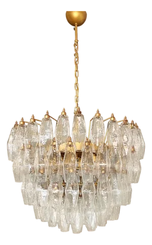 Mid-Century Modern Murano Glass Poliedri Chandelier – 111 Handblown Elements