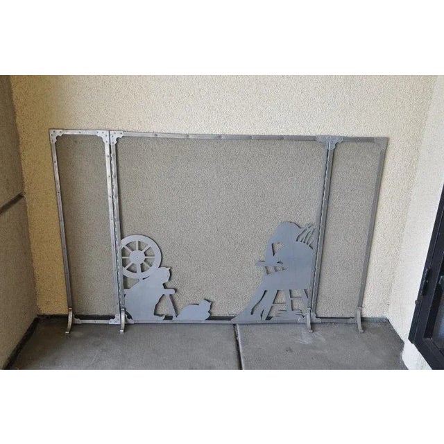 Vintage Folk Art Cut Out Fireplace Screen For Sale - Image 4 of 6